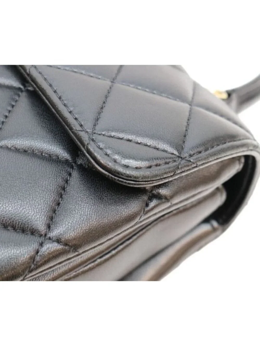 Chanel Black Lamb Gold Trendy CC Mini Top Handle Flap